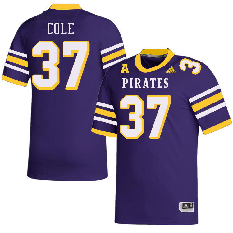 Men #37 Adam Cole ECU Pirates College Football Jerseys Stitched-Throwback